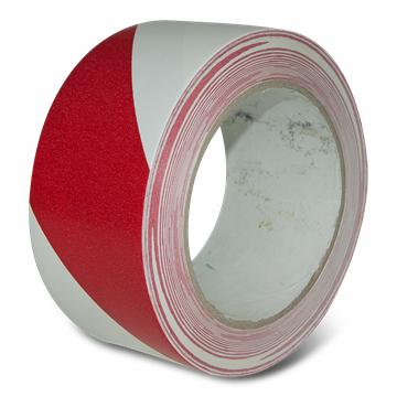Gulvtape rød/hvid - 50 mm